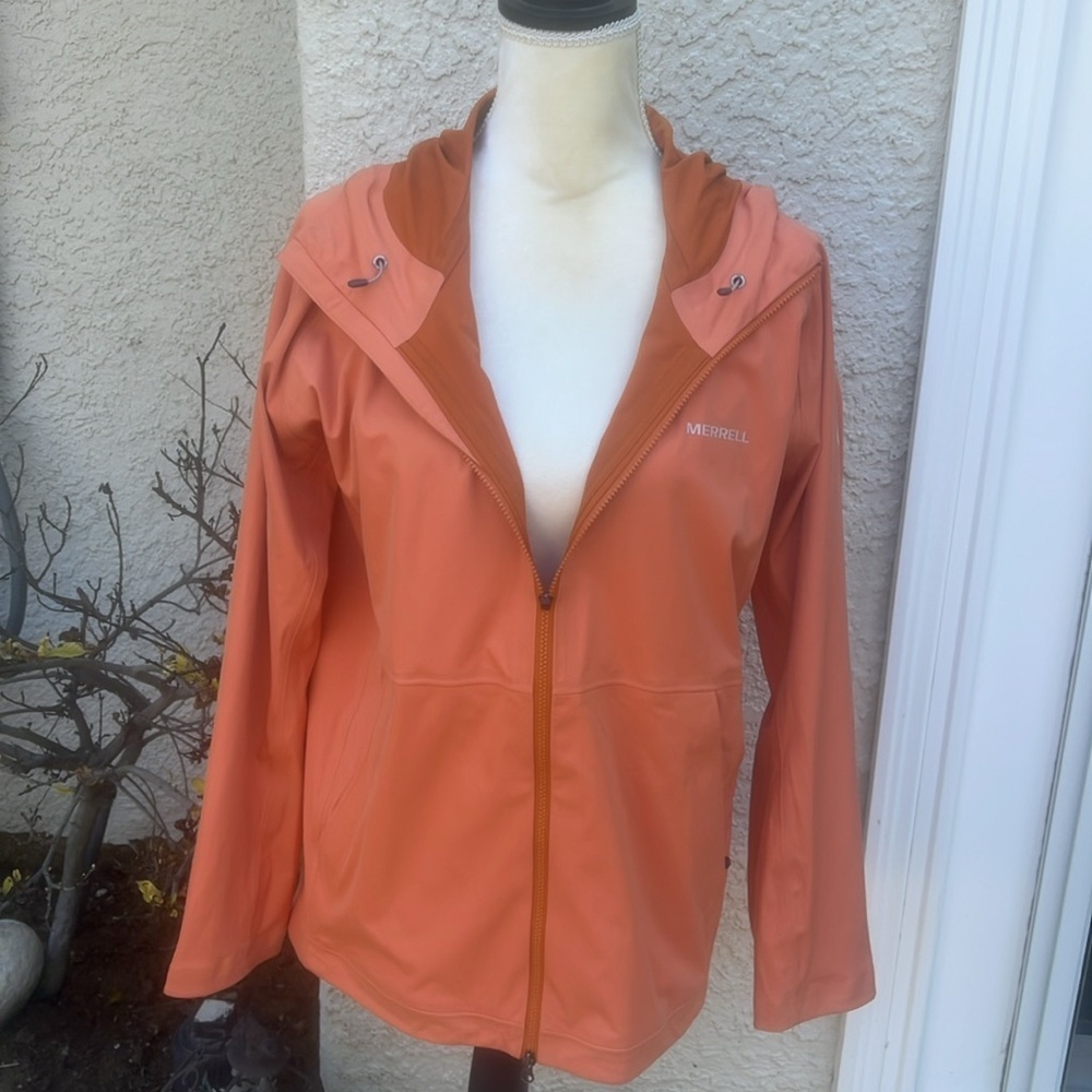 Merrell Women's Whisper Orange Softshell Windbreaker Raincoat Size S